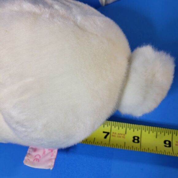 Adorable Vintage Russ Berrie White Rabbit 8" Plush Stuffed Animal Pink Tag - Picture 8 of 11